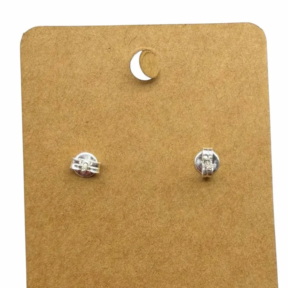 Blue Topaz Stud Earrings Solid 925 Sterling Silver